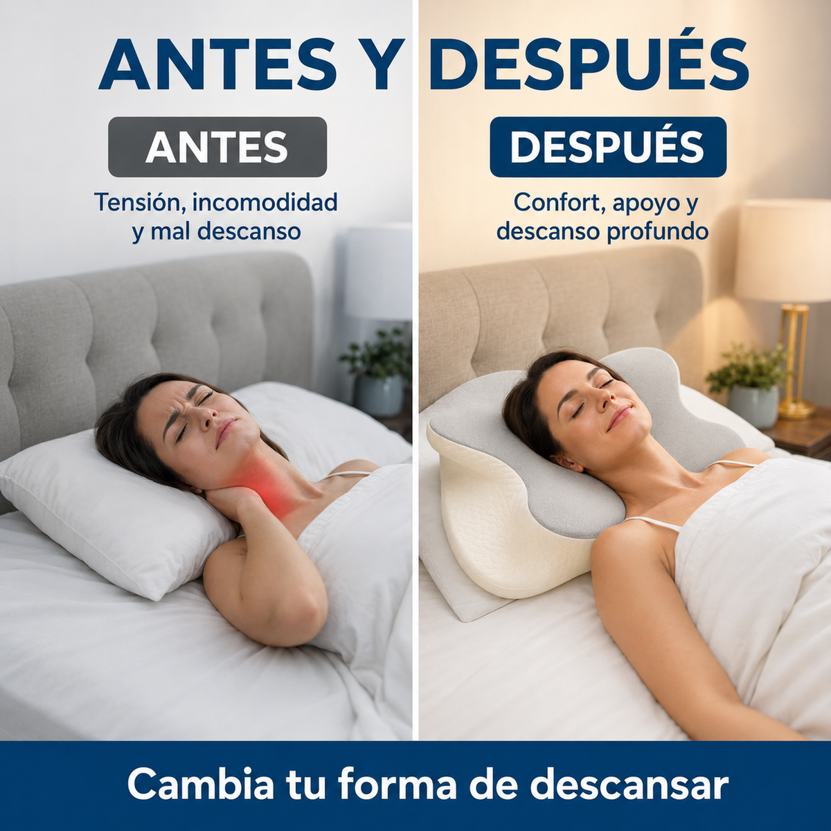 Almohada cervical viscoelástica diseño mariposa GRIS